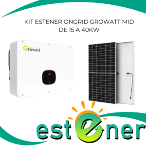 KIT ESTENER ONGRID GROWATT MID TRIFÁSICO 15 kW PARA INDUSTRIAS – ENERGÍA MENSUAL PROMEDIO: 2025 KWH